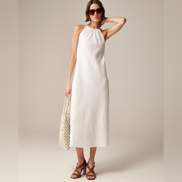 J. Crew High-neck midi dress in linen